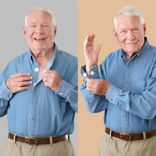 Men's Long Sleeve Denim Shirt With VELCRO® Fasteners