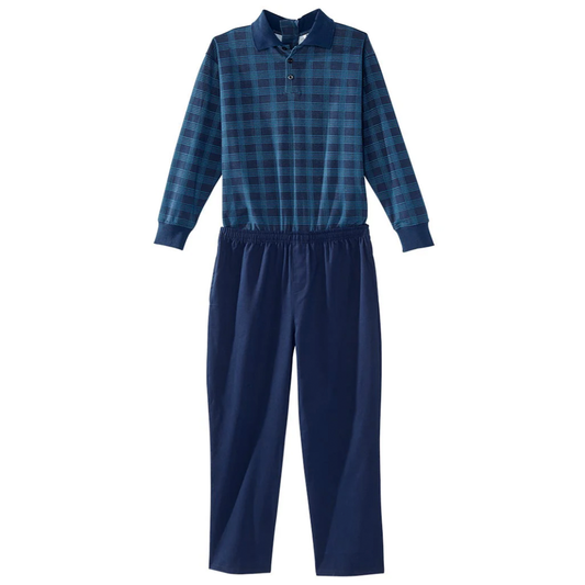 Men's Stay Dressed Jumpsuit with Long Sleeve Polo Shirt